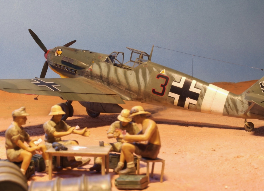 Bf109E-7 Trop "Black 3" of 2./JG27 in the Libyan Desert 1942