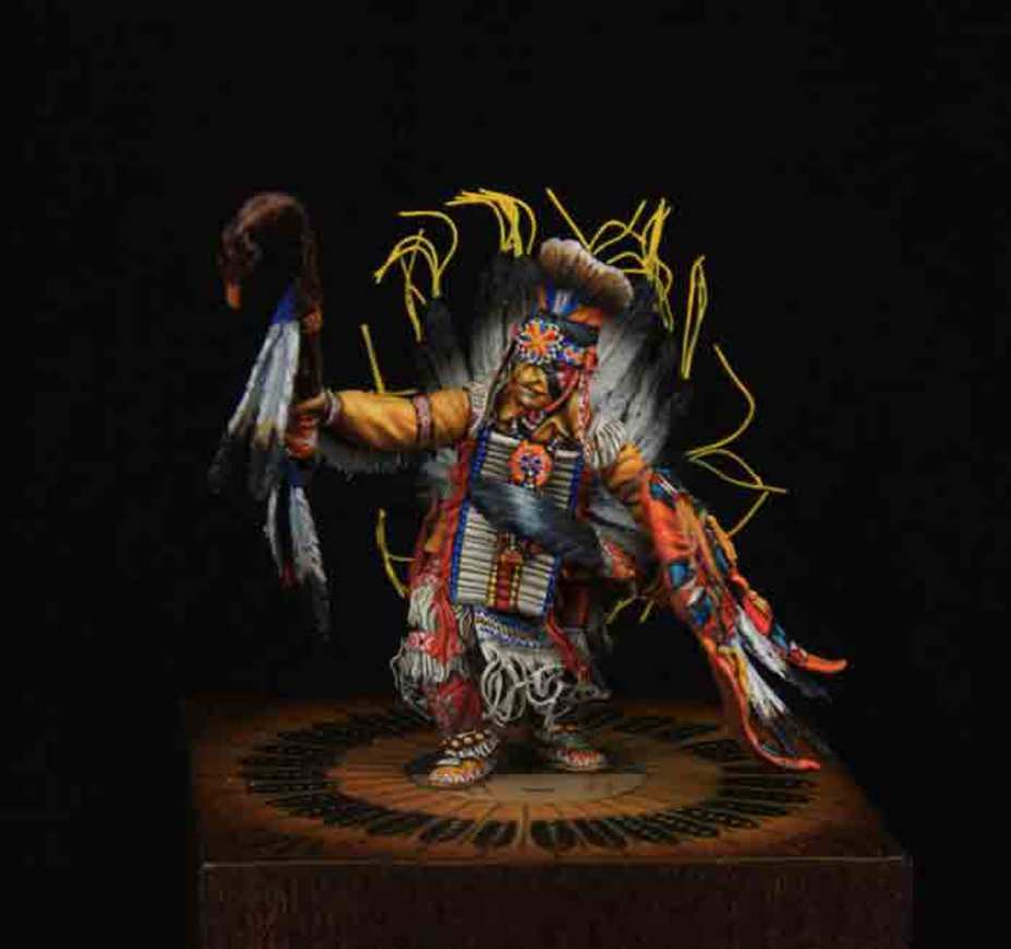 Pow Wow Dancer 32 mm at the eye line figurine made for a private colle