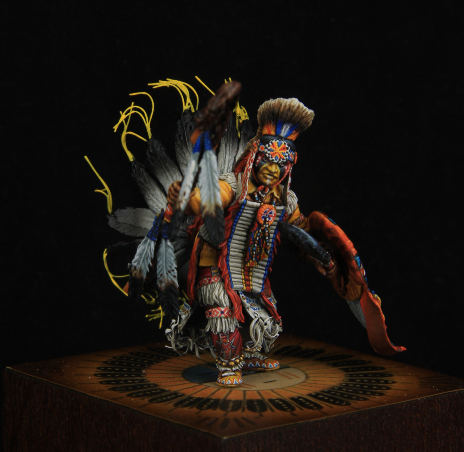 Pow Wow Dancer 32 mm at the eye line figurine made for a private colle Small 2