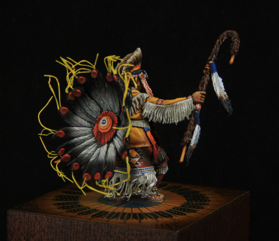 Pow Wow Dancer 32 mm at the eye line figurine made for a private colle Small 3