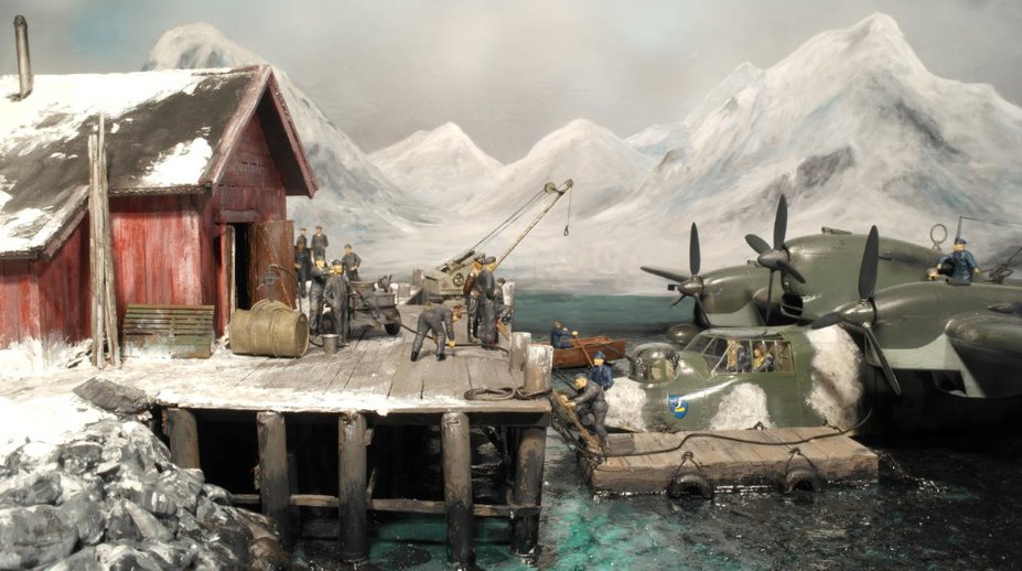 BV138 seaplane refueling at a North Norwegian fishing community 1944 Small 8