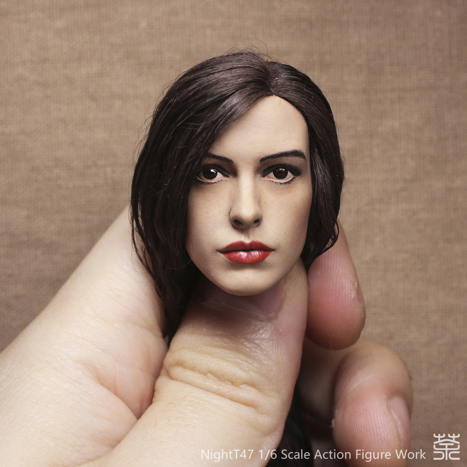 Anne Hathaway 1/6 headsculpt repaint & rehair work Small 