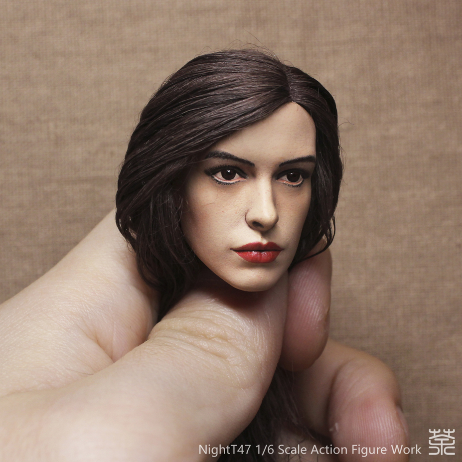 Anne Hathaway 1/6 headsculpt repaint & rehair work Small 2