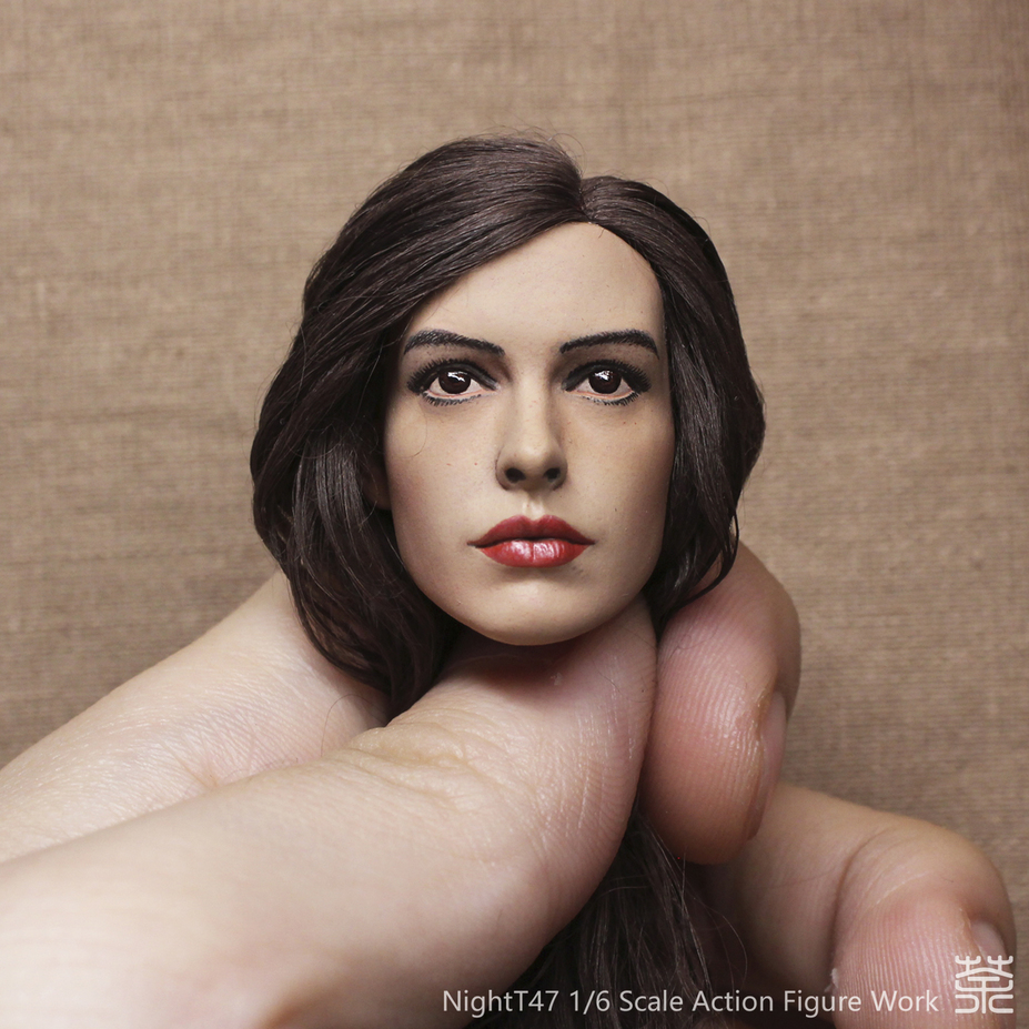 Anne Hathaway 1/6 headsculpt repaint & rehair work Small 4